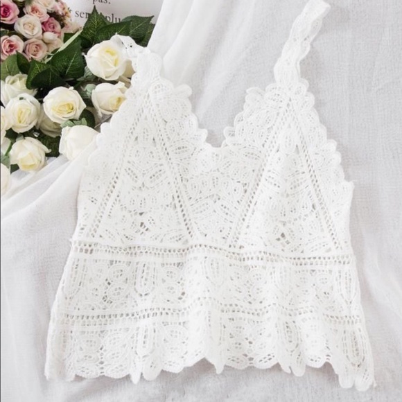 Crochet Crop Top Beach Cover Up - Picture 4 of 8